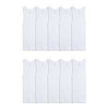 Fruit of the Loom Camisetas de Algodão para Rapazes (Multipack), Rapazes - 10 Pacote - Branco, Grande
