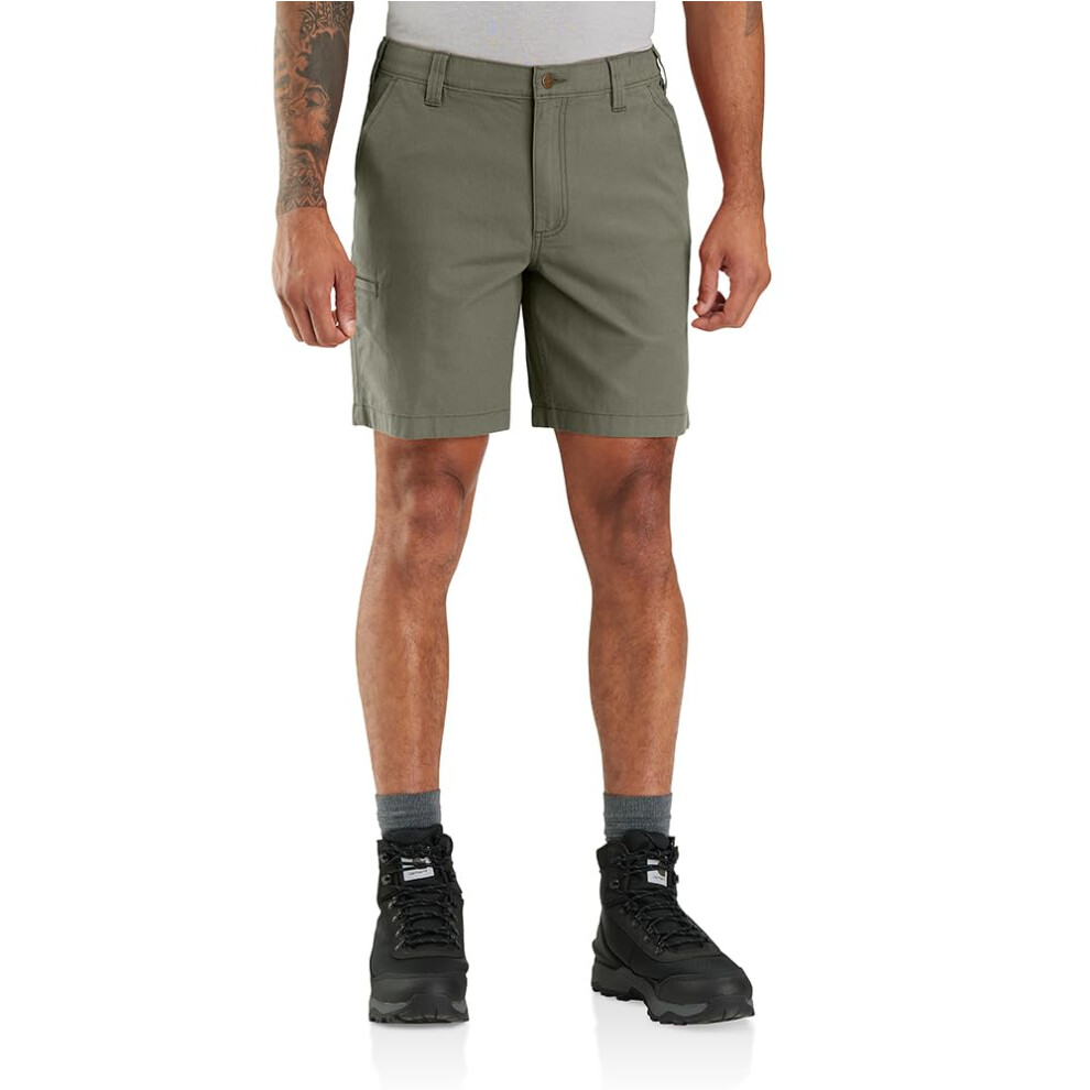 Carhartt Men's Big & Tall Rugged Flex Relaxed Fit 8in Canvas Work Short  Dusty Olive