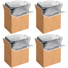 YSSOA 4 Caixas de Envio Isoladas com Forro de Alumínio, Caixas Térmicas para Congelados, Recicláveis