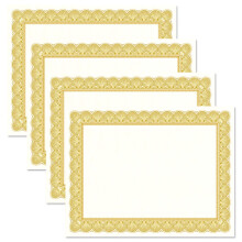Elite guld & vitt pergament certifikatpapper - paket med 100 laser- och blckstrleskrivare kompatibel fr kontorsfretagsutmrkelser Examenskola