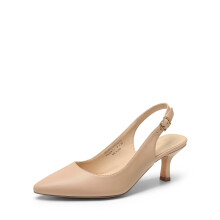 DREAM PAIRS Escarpins    talons aiguilles et bout ferm   pour femme, chaussures de mari  e   l  gantes, taille 7, couleur chair, SDPU2444W