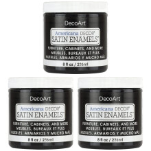 DecoArt Satin Enamels Classic Black 8 fl oz Jar (Pack of 3)