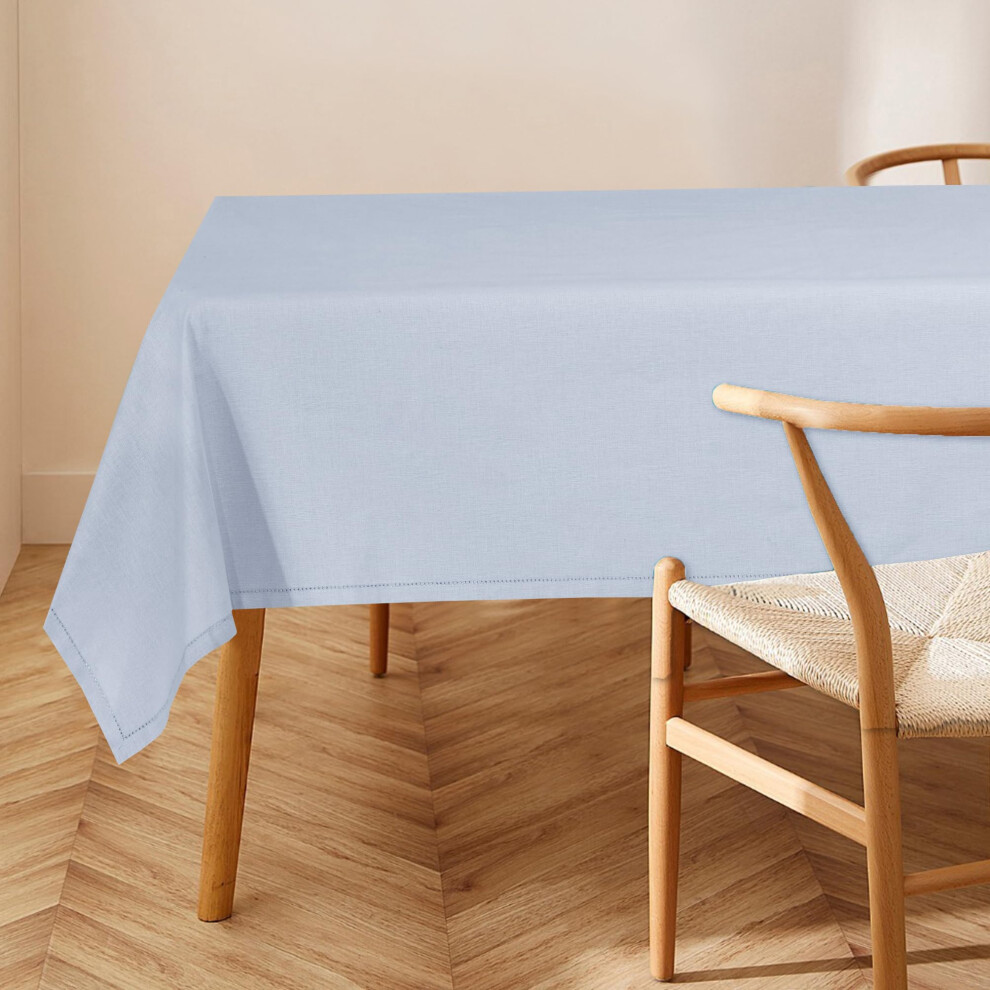 Nappe rectangulaire en coton et lin RUVANTI 72 x 54 pouces, motif ourlet classique, r   sistante aux taches, lavable, id   ale pour les tables basses