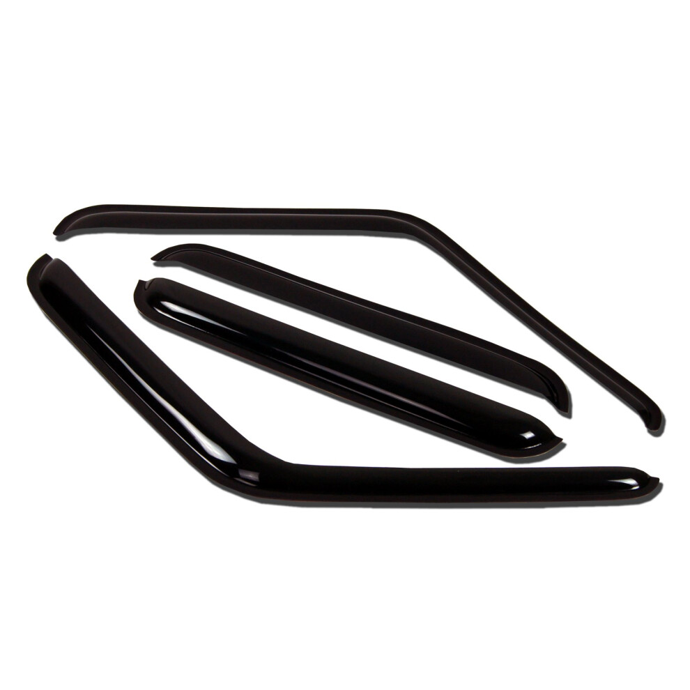 Tuningpros Wv-623 Window Visor Deflector Rain Guard Smoke 4-Pc Set Dark 789545323293