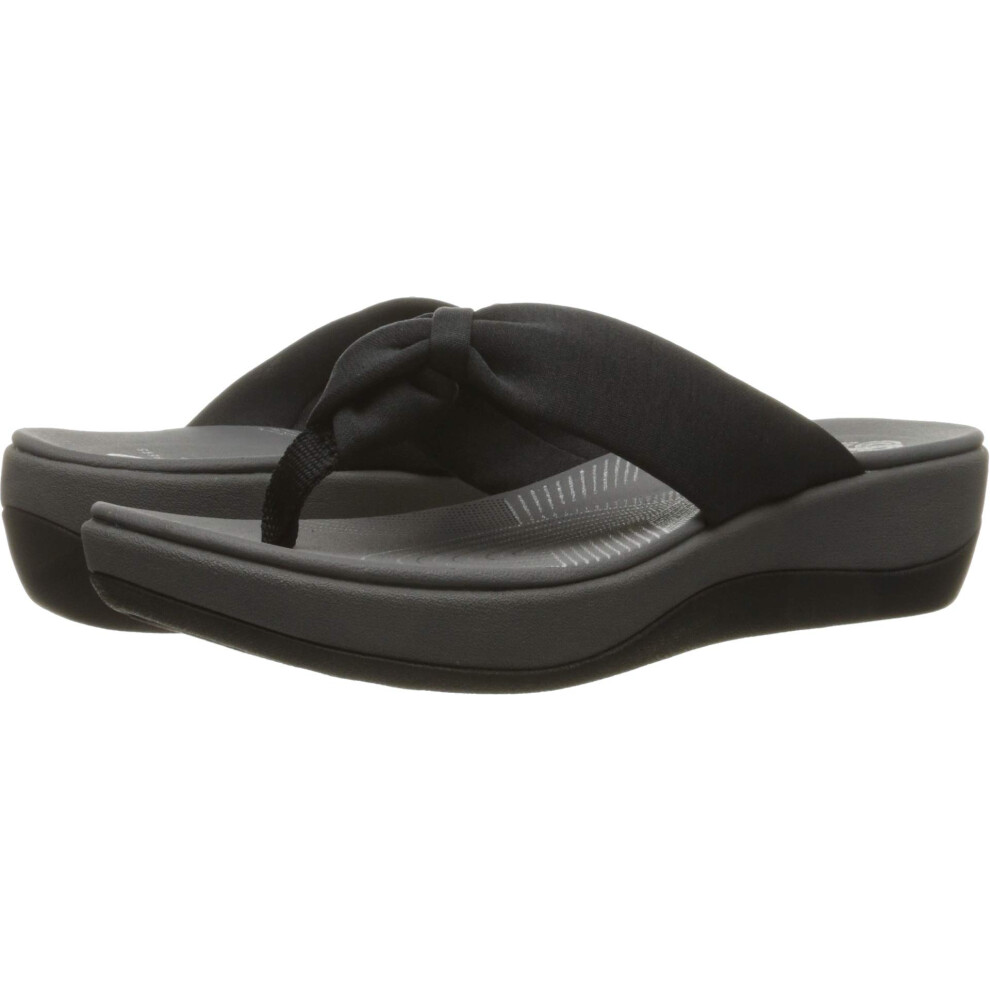 Clarks Women's Arla Glison Flip-Flop  Black Fabric  10