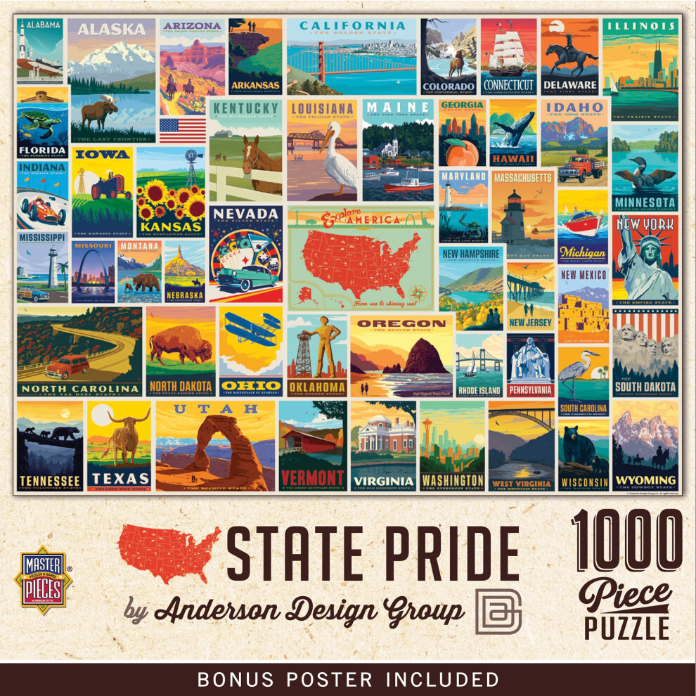 Puzzle MasterPieces 1000 pi  ces pour adultes et famille     Fiert   d'  tat     48 x 68 cm