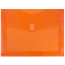 JAM PAPIR Plastudvidelseskonvolutter med krog- og lkkelukning - brevhfte - 9 3/4 x 13 med 2 tommer udvidelse - Orange - 12/pakke