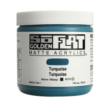 SoFlat Matte Acrylics by GOLDEN Turquoise 16 fl. oz. Jar Professional Acrylic Paint Opaque
