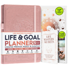 Life Mastery Planner - En 12 måneders rejse for at knuse dine mål øger produktivitet Passion Succes & lykke - Ugentlig og månedlig Life Planner H