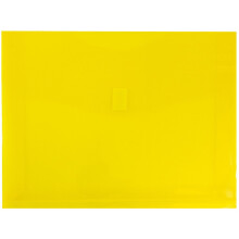 JAM PAPER Envelopes Plásticos de Expansão com Fecho de Gancho - 9 3/4 x 13 - Amarelo - 12/Pack