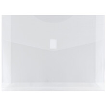 Buste di espansione in plastica in jam w/chiusura a gancio e loop - Opuscolo di lettere - 9 3/4 x 13 con espansione da 2 pollici - Clear - 12/Pack