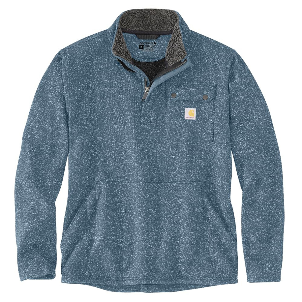 Carhartt Men's Relaxed Fit Midweight Quarter-Zip Pocket Sweater Fleece  Thundercloud