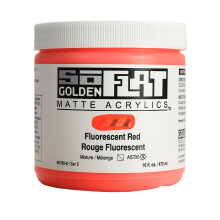 Acrlicos foscos SoFlat da GOLDEN Fluorescent Red 16 fl. onas. Jar Tinta Acrlica Profissional Semi-Transparente