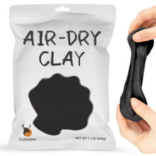 Cutedeer Black Air Dry Clay 1,1 lb hab modellezo agyag, puha, sima ntoforma gyerekeknek, felnotteknek, muvszeti s kzmuves projekt nylka kellkei