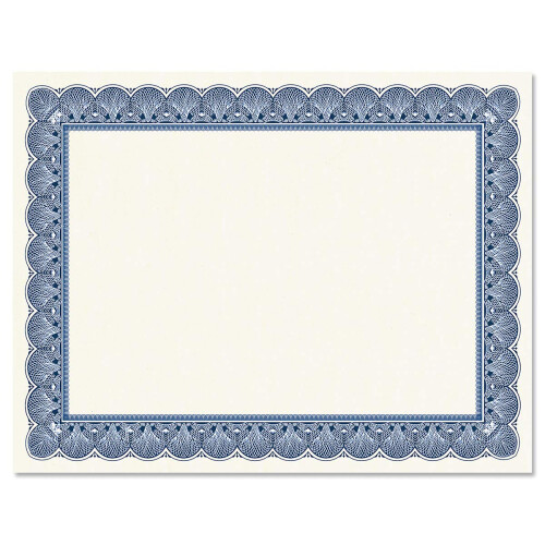 Papel de Certificado Parchment Azul e Branco - Pacote de 100, Compatível com Impressora a Laser, para Prêmios 1