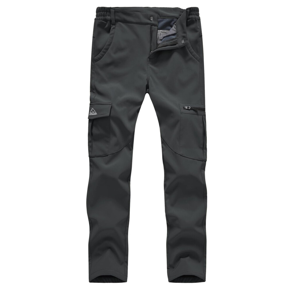 Pantalon de ski softshell imperm  able pour femme Gopune, doubl   polaire, pour randonn  e en plein air (gris fonc  , taille L)