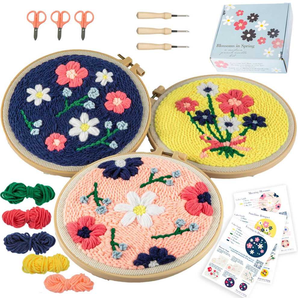 Sterlyng Ash Punch Needle Kit. Enth Lt Stickmuster, Stickstoff, Stickrahmen Und Punch Needle Kits. Punch Embroidery Kit Und Anf Nger-Werkzeugset-image