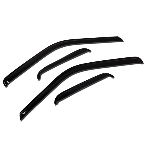 TuningPros WV-480 Window Visor Deflector Rain Guard Dark Smoke 4-PC Set