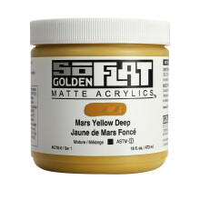 SoFlat Matte Acrylics by GOLDEN Mars Yellow Deep 16 fl. oz. Jar Professional Acrylic Paint Opaque