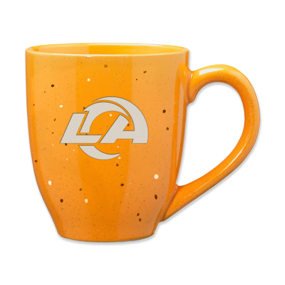 Rico Industries Nfl Football Los Angeles Rams Alternate 16 Oz Team Color Laser Gegraveerde Gespikkelde Keramische Koffiemok-image