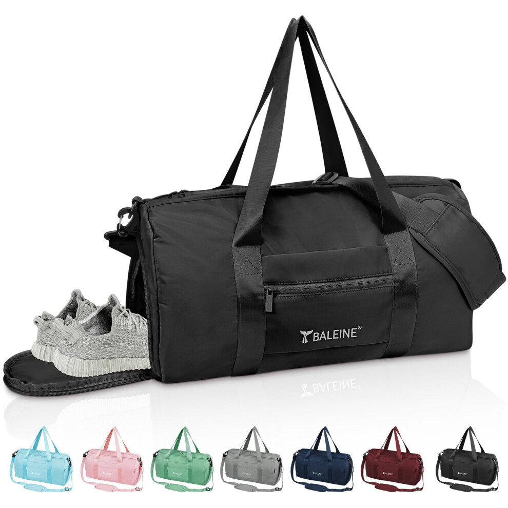 BALEINE Gym Bag for Women and Men  Small Duffel Bag for Sports  Gyms and Weekend Getaway  Waterproof Dufflebag with Shoe and Wet Clothes Compartments-image-OPC-PGSD7TB-NEW