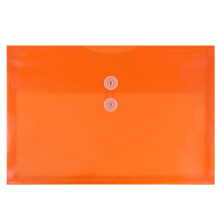 JAM PAPPER Plastkuvert med stngning med knapp och snre - Brevhfte - 9 3/4 x 13 - Orange - 12/Pack