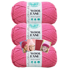 Priadza Lion Brand - Wool-Ease Thick & Quick - Jednofarebn - 3 balenia so vzorov mi kartami vo farbe - 640-112 (Malinov )