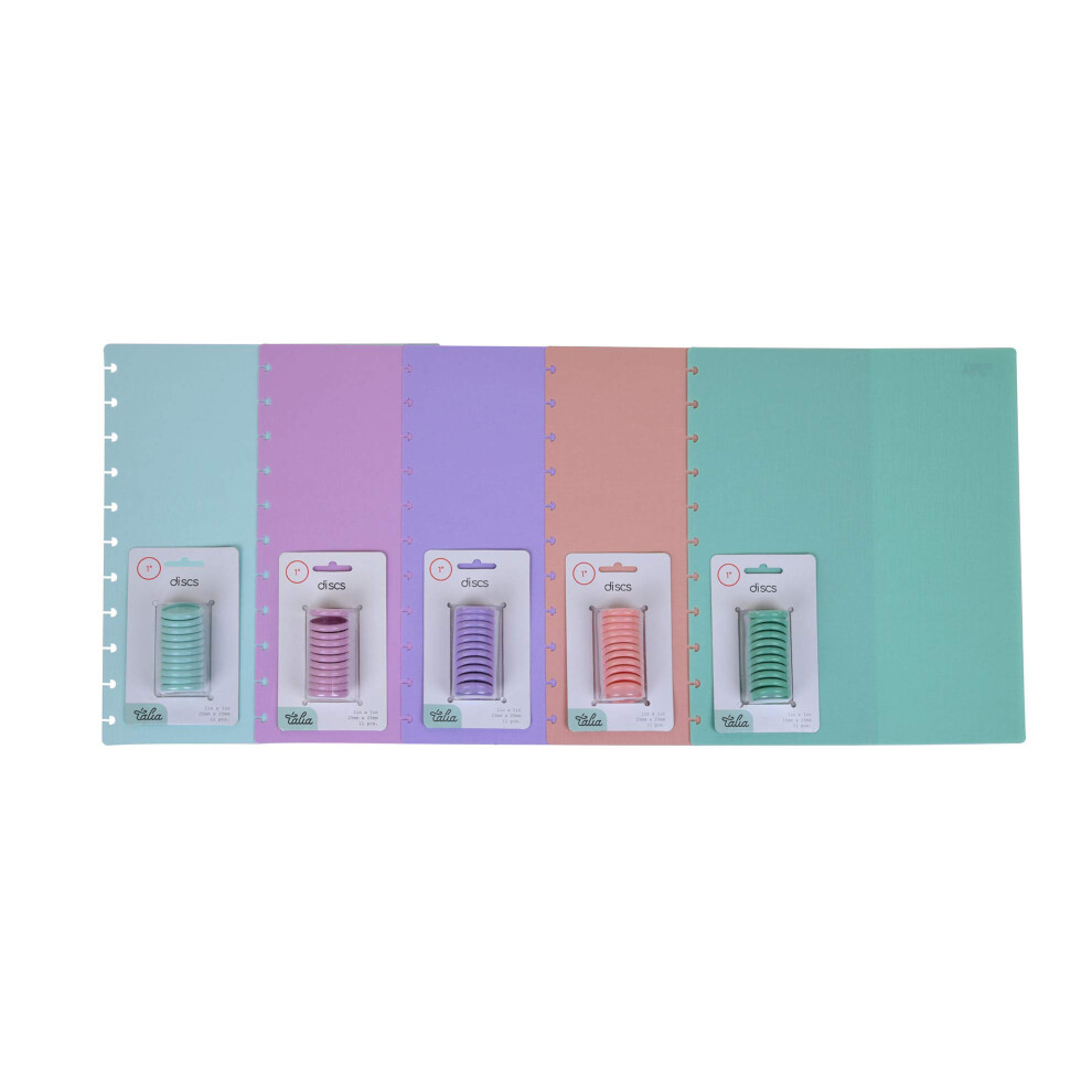Talia Discbound Notebook - Cover and Disc Set (Pastel 5pk w/Discs  Letter Set)-image-OPC-PGSDC8P-NEW