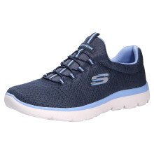Skechers Women's Sneaker Summits  Navy Mesh Blue Trim  8