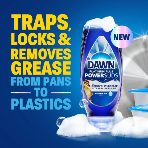 Υγρό σαπούνι πιάτων Dawn Platinum Plus PowerSuds, μπουκάλι EZ-Squeeze 17,4 oz. 1