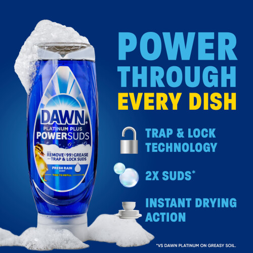 Υγρό σαπούνι πιάτων Dawn Platinum Plus PowerSuds, μπουκάλι EZ-Squeeze 17,4 oz. 2