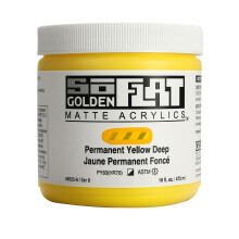 SoFlat Matte Acrylics by GOLDEN Permanent Yellow Deep 16 fl. oz. Jar Professional Acrylic Paint Semi-Opaque