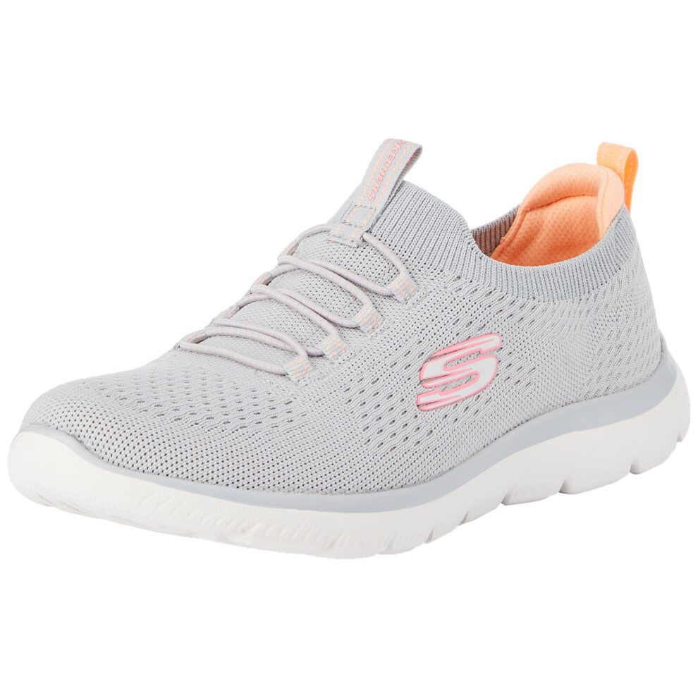 Skechers Women's Summits-Top Player Sneaker Grey/Multi=Gymt 9