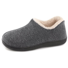 ULTRAIDEAS Women's Indoor Loafer House Slippers with Memory Foam Ladies Warm Closed Back House Shoes with Non-Slip Outdoor Rubber Sole(Grey size 9)