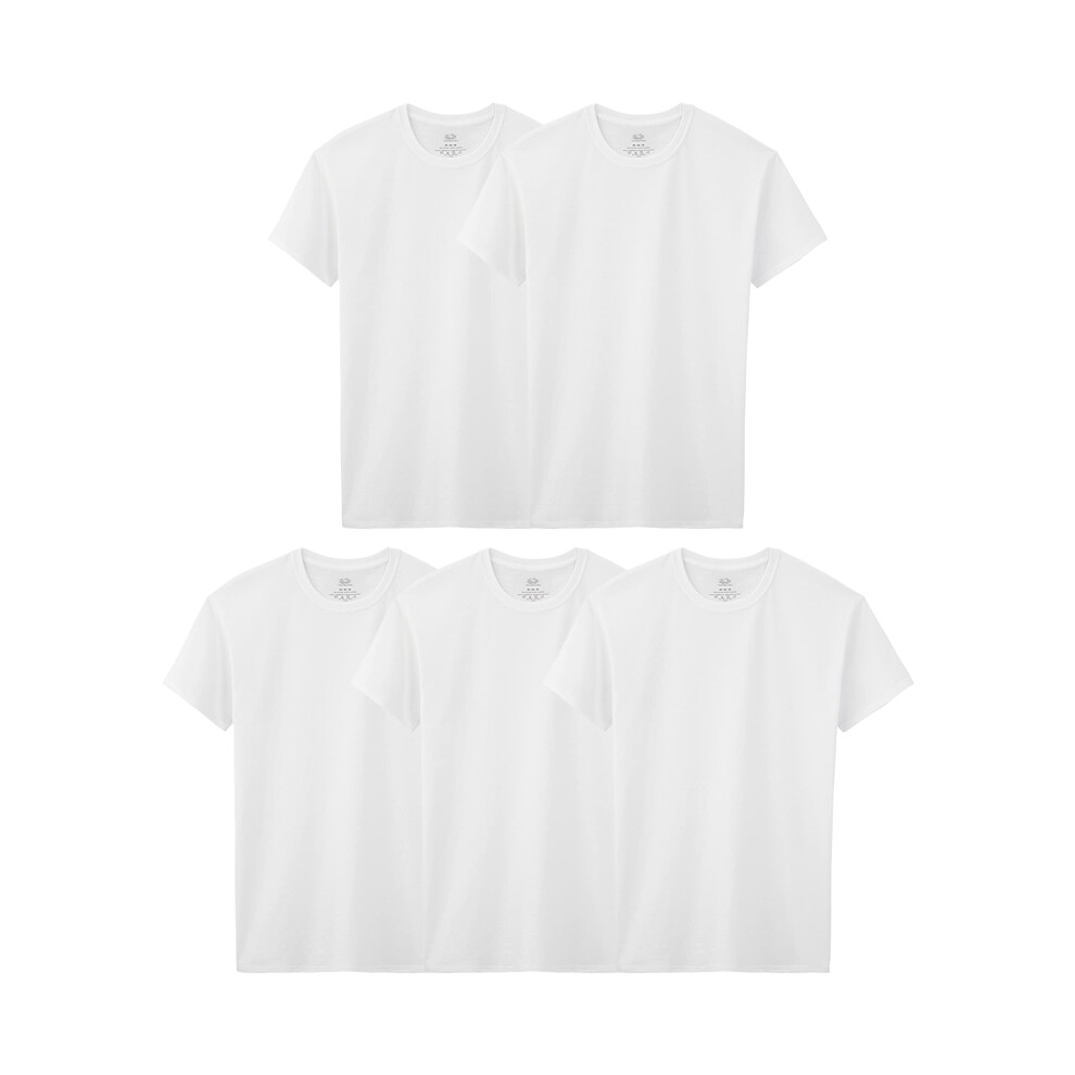 Fruit Of The Loom Boys Eversoft Cotton Undershirts  T Shirts & Tank Tops Underwear  T Shirt - Boys - 5 Pack - White  X-Large US