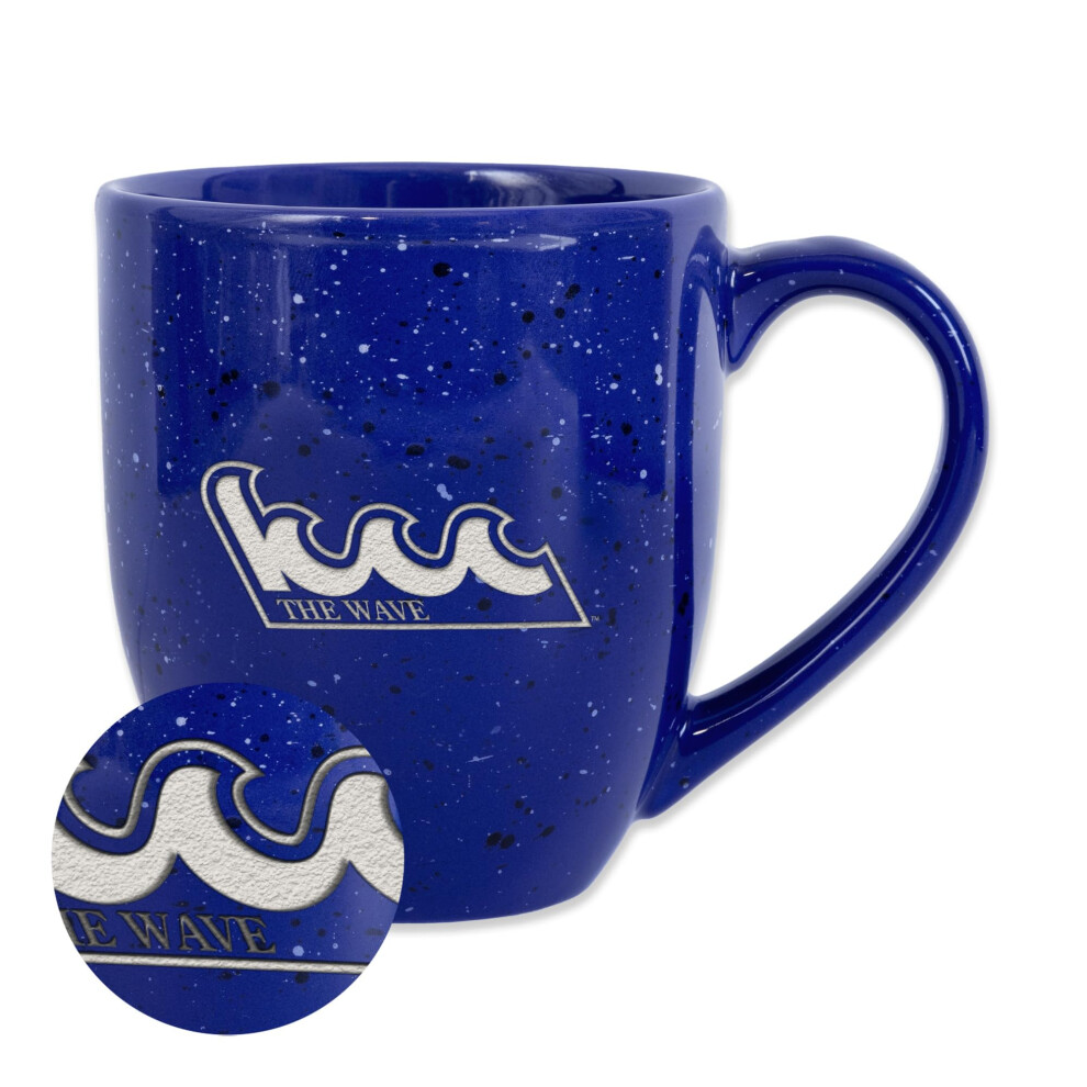 Rico Industries NCAA KCC Wave Primary Logo Royal 16 oz Team Color Laser Engraved Speckled Ceramic Coffee Mug-image-OPC-PGSDJPB-NEW