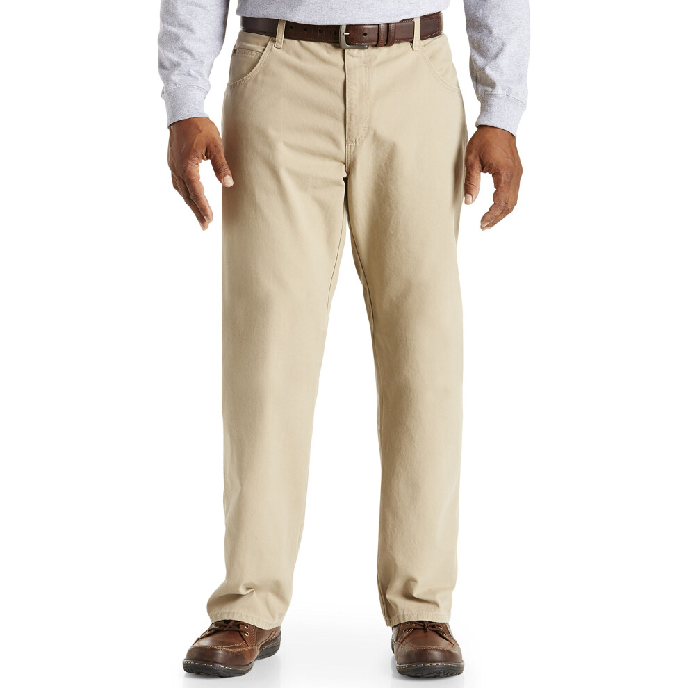 Wrangler Men's Rugged Wear Relaxed Fit Straight Leg Canvas Pant  Golden Khaki Canvas  36x34