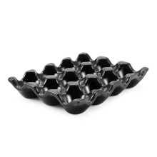 Flexzion 12 kopjes keramische eierrekje - hele dozijn porseleinen eierhouder container opbergorganisator decoratieve serveerstandaard serveergere