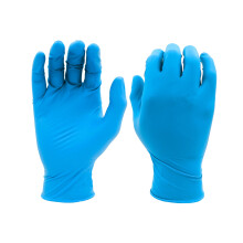SHOWA 7500PF Biologiskt nedbrytbar, pulverfri nitrilskyddshandske fr engngsbruk Matsker 4 Mil Tjock 9,5"""" Lngd X-Large (1 lda)