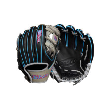Wilson Fall 2024 A1000 DP15 11.5 Infield-Baseballhandschuh Schwarz/Grau/Cool Blue/Pink, Linksh nder