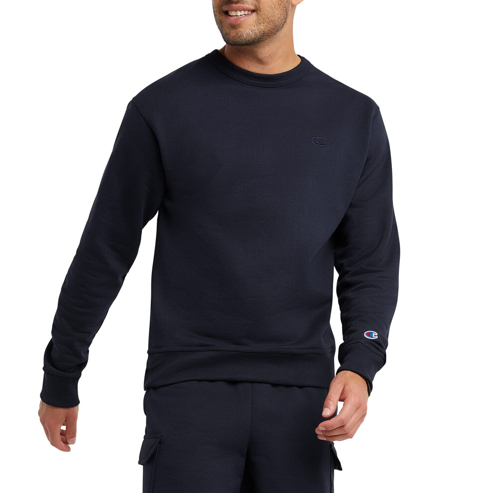 Champion  Powerblend  Fleece  Crewneck Sweatshirt for Men (Reg Tall)  Navy C Logo  4X-Large big