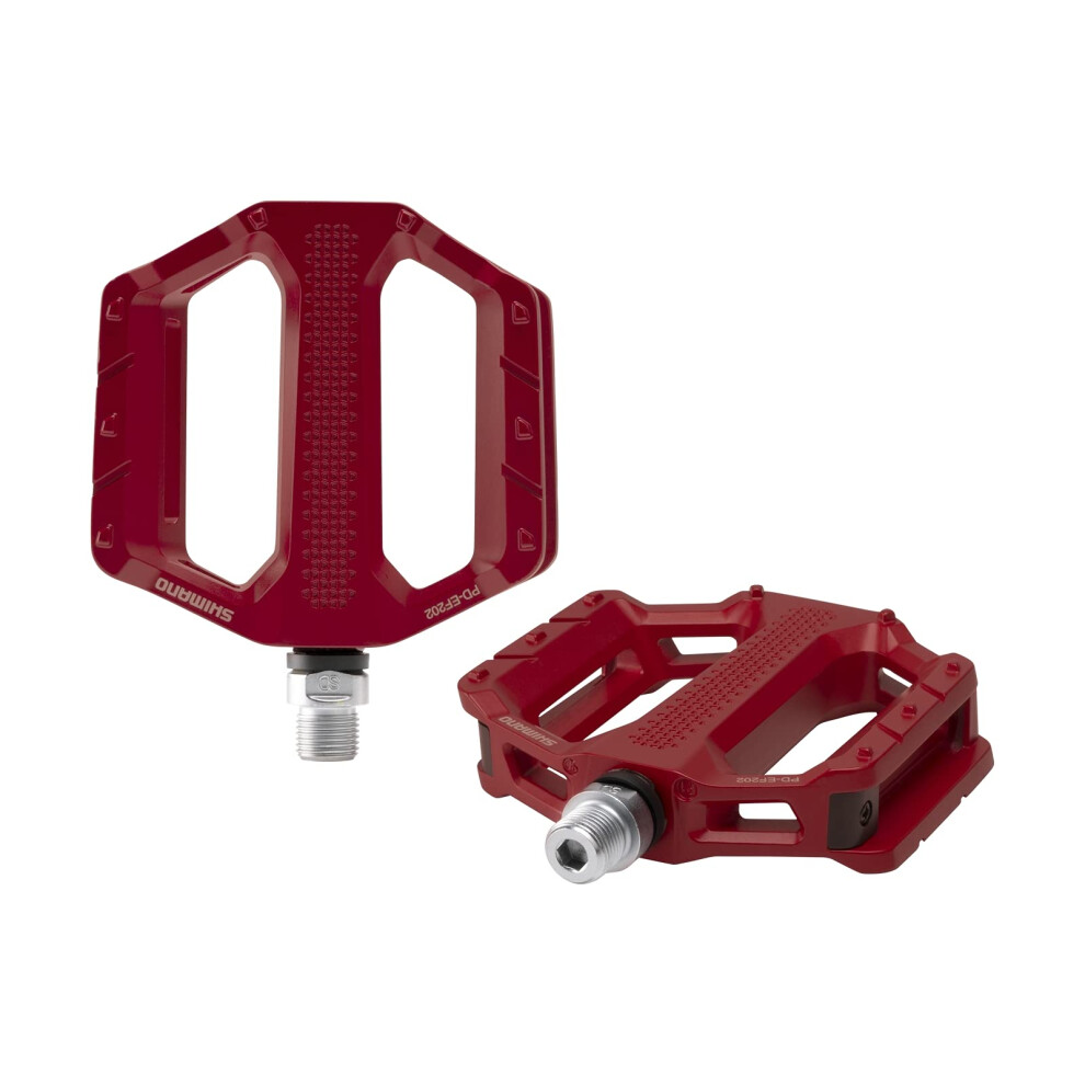 SHIMANO PD- EF202 Casual Riding Flat Pedal  Red  One Size