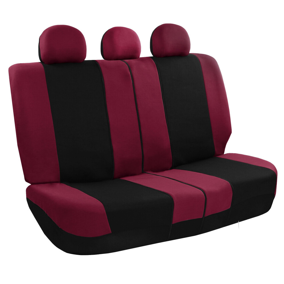 Fh Group Car Seat Covers Rear Set Cloth - Universal Fit Automotive Seat Covers Low Back Front Seat Covers Solid Back Seat Cover Washable Car Seat C 842319173613