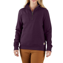 Carhartt Women's Tencel Fiber Series Relaxed Fit Half-zip Sweatshirt, Eggplant, Small