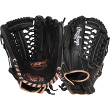 Rawlings | Fastpitch-Softballhandschuh der R9-Serie | 12' | RHT | Modifiziertes Trap-eze-Web | Schwarz