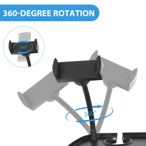 Auhafaly Suporte de Microfone em Plástico com Bandeja e Porta-Copos (Deluxe B), ahy00 2