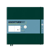 Leuchtturm1917 - Blocco da disegno quadrato con copertina rigida (verde foresta) - 112 pagine di carta da 150 g/m