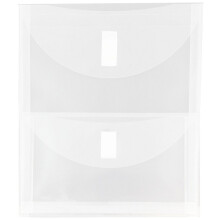 Buste multi -tasca in plastica in plastica in jam con chiusura a gancio e loop - 2 tasche - lettera aperta lettera - 9 3/4 x 11 1/2- Cancella - 12/pa