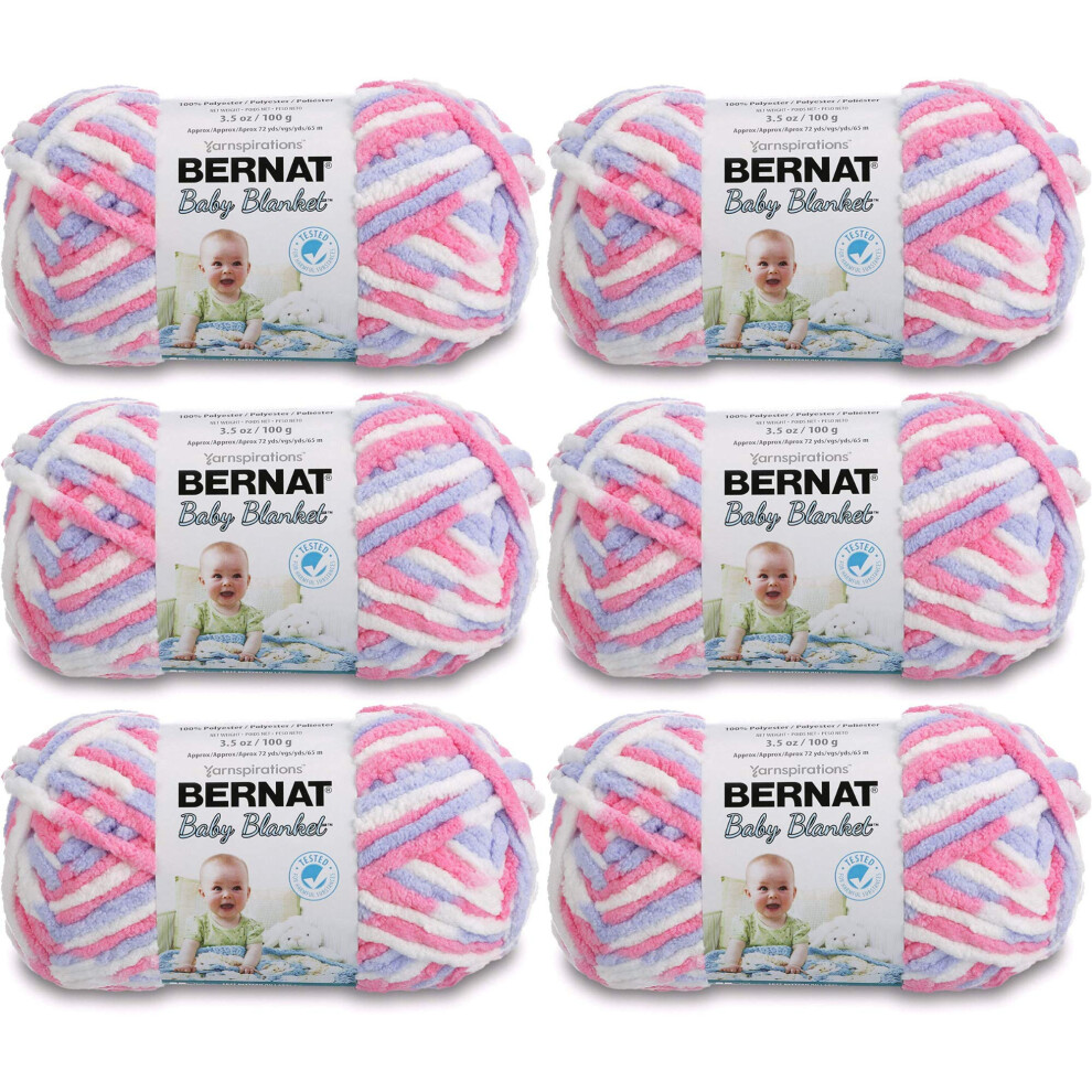 BERNAT Baby Dekentje Garens, 3.5oz, 6-Pack (Roze/Blauw)
