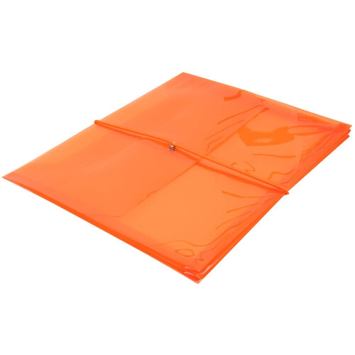 JAM PAPER Envelopes Plásticos de Expansão com Fecho de Elástico - Booklet - 9 3/4 x 13 - Laranja - 12/Pack 1